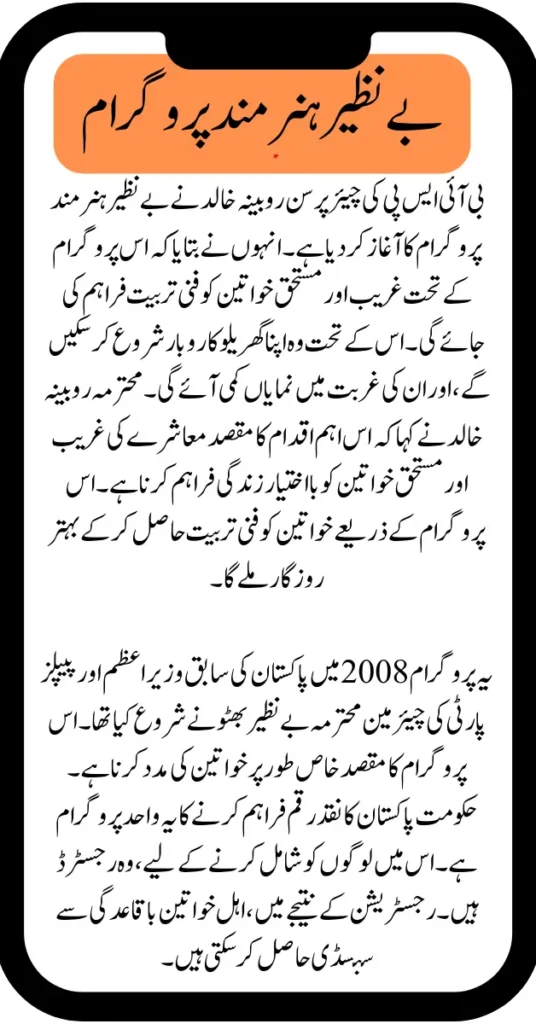 Rubina Khalid Has Launched The Benazir Hunarmand Program