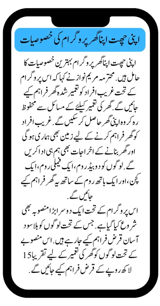 Provision Interest-Free Loans Under Apni Chht Apna Ghar Program