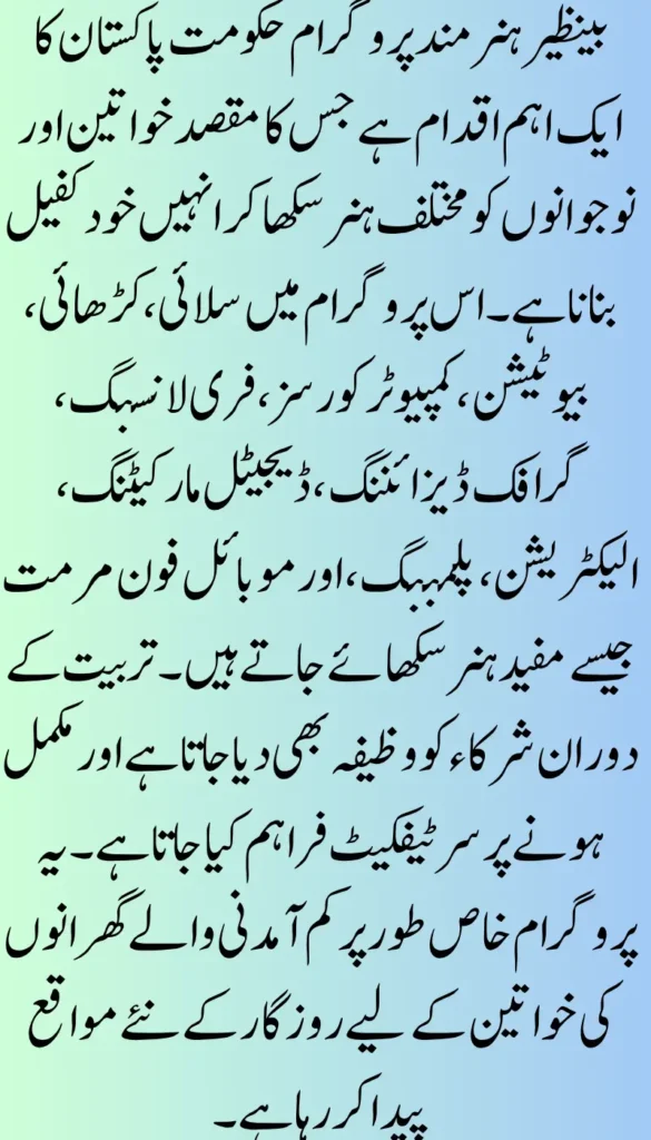 What skills will be taught in the BISP Hunarmand program