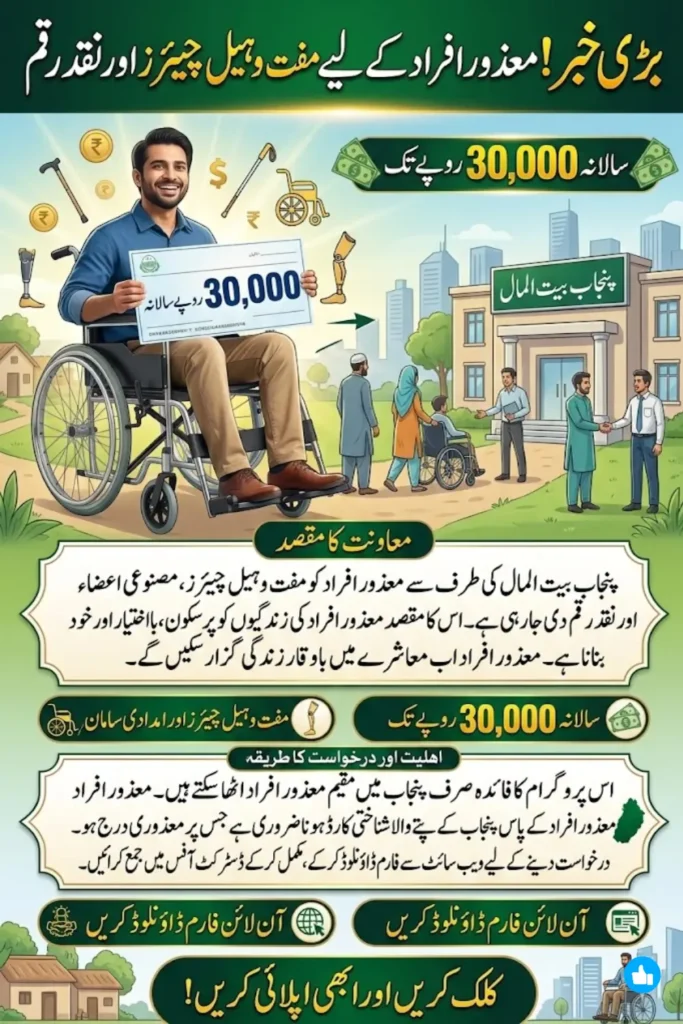 Bait Ul Maal is Giving Wheelchairs to Disabled Persons