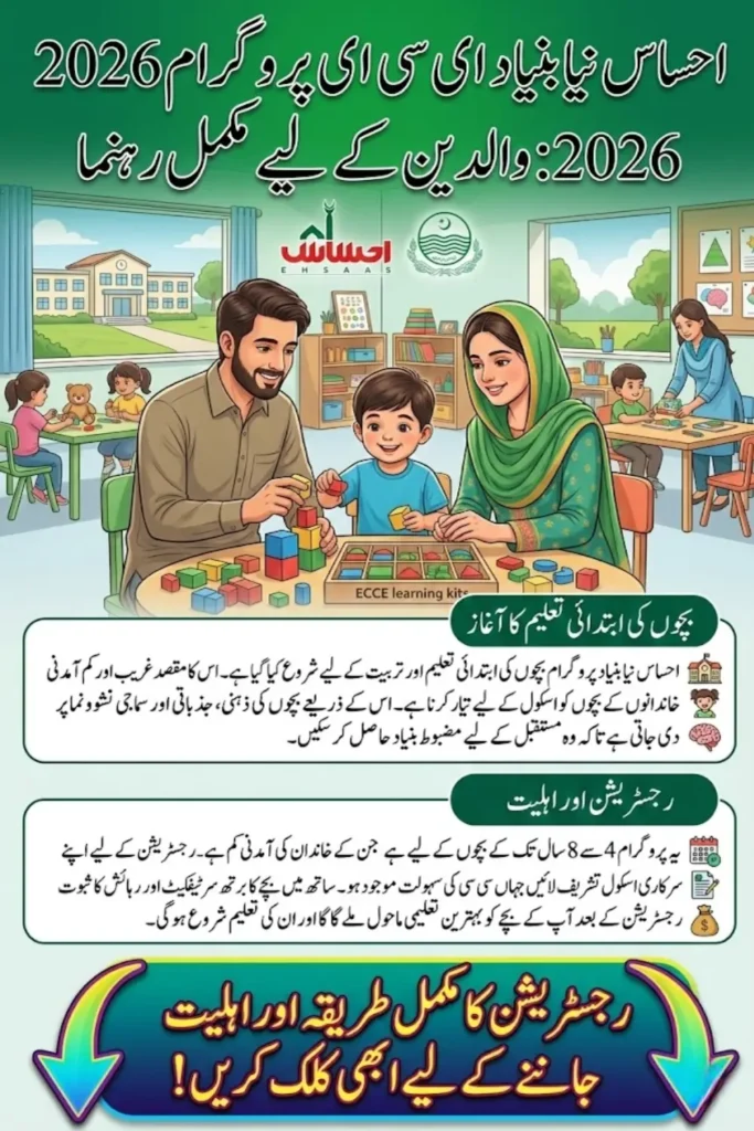 Ehsaas New Bunyad ECCE Program 2026 – Registration, Eligibility Criteria and Complete Guide for Parents
