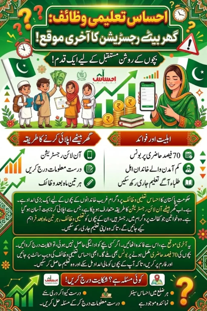 Final Opportunity Register for Ehsaas Taleemi Wazaif from Home