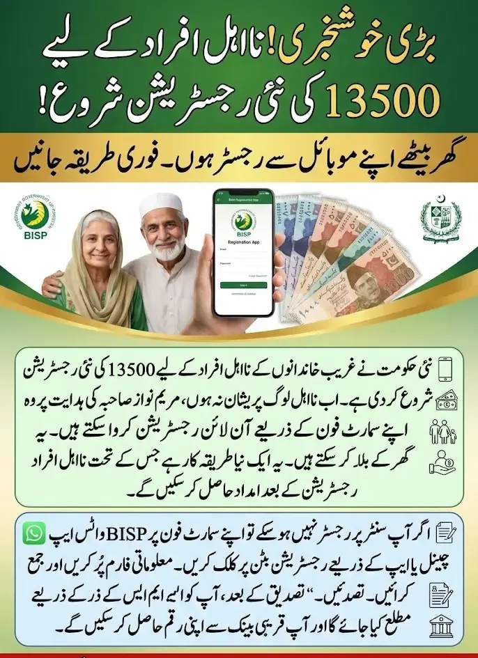 New Registration For Poor Family Ineligible Person 13500