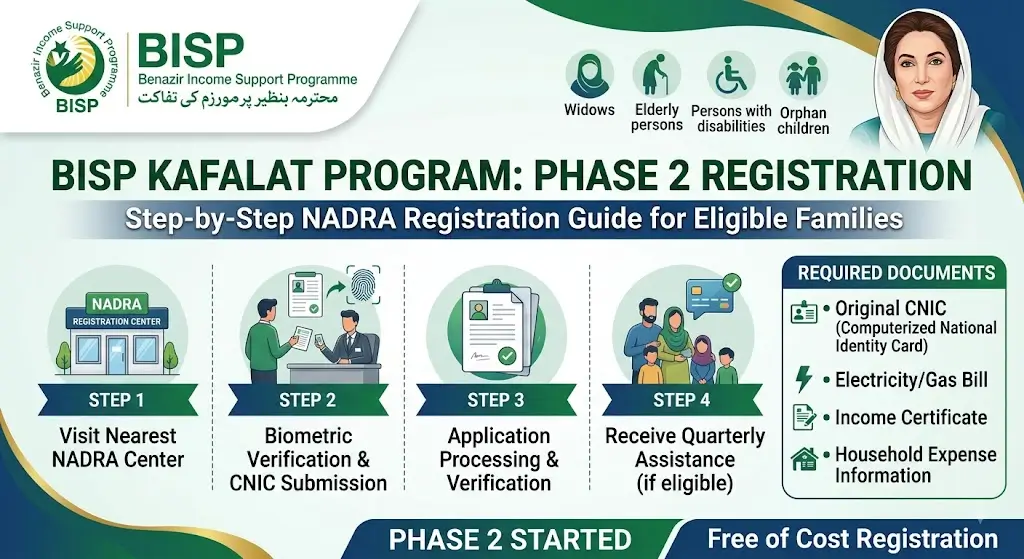 NADRA Registration In BISP Kafalat Program Phase By Step
