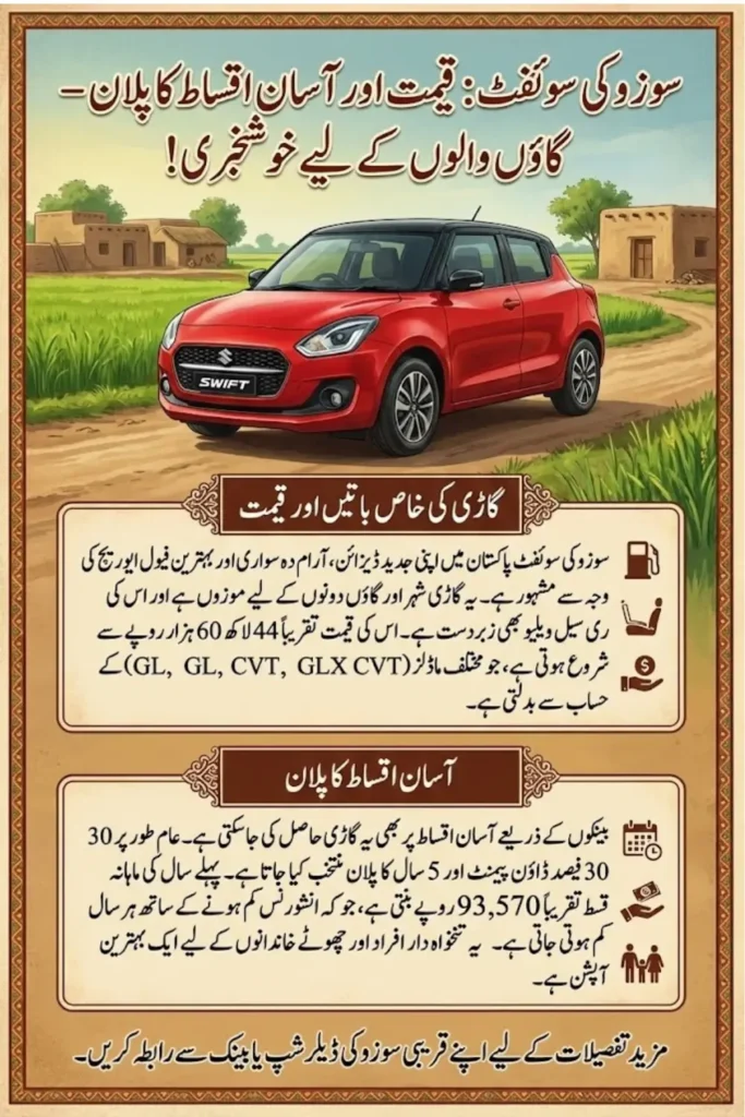 Suzuki Swift Price & Installment Plans Latest Variants or Features Check Now