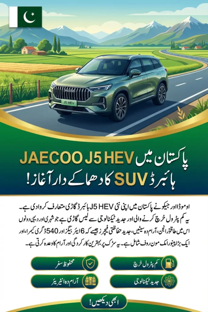 JAECOO J5 HEV Pakistan Launch Soon Check Features, Specs, and Hybrid SUV Details