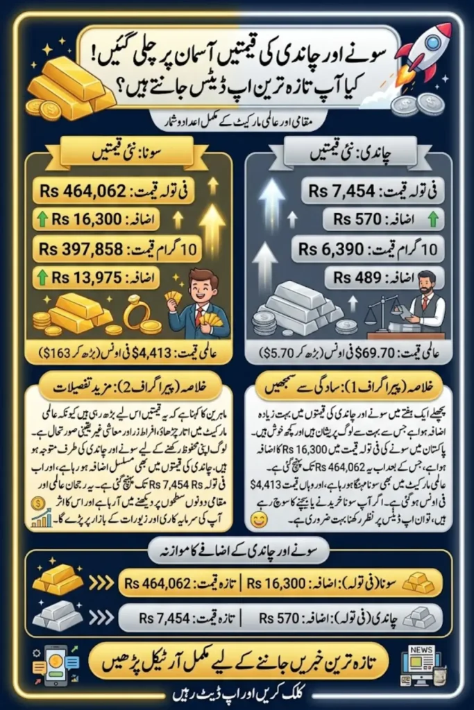 Sharp Rise in Gold and Silver Prices Latest Updates on Local and Global Markets
